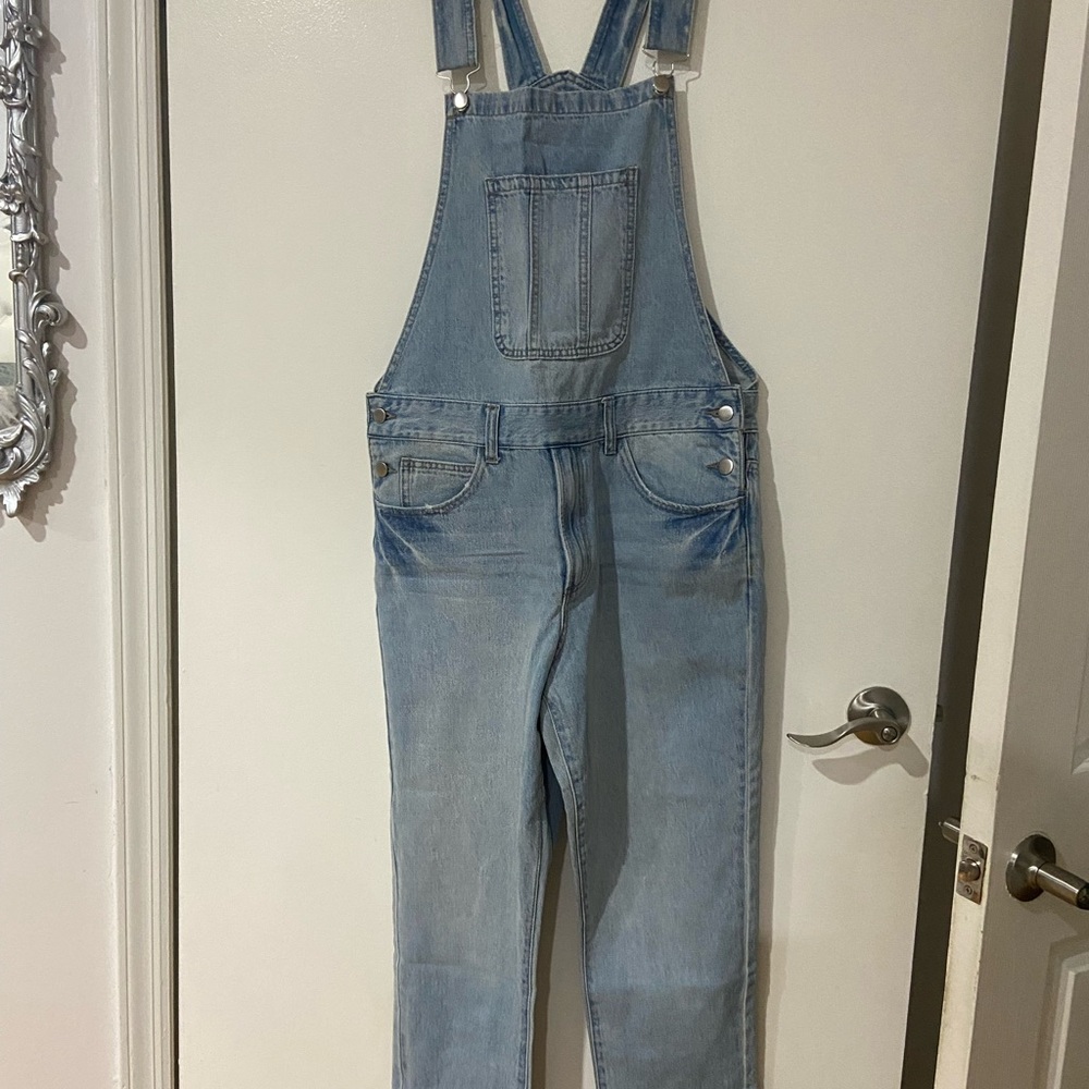Forever 21 Men's Light Blue Denim Overalls
